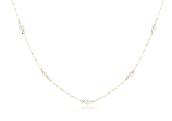 enewton 17" choker simplicity chain gold - 4mm pearl