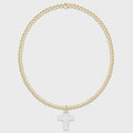 enewton 6.25" Classic Gold 2mm Bracelet - Blessed Crystal Charm