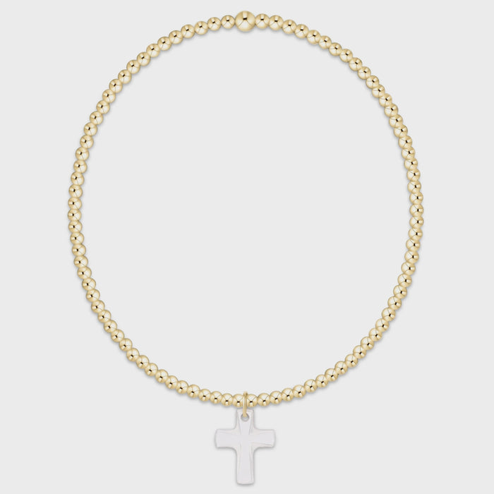 enewton 6.25" Classic Gold 2mm Bracelet - Blessed Crystal Charm