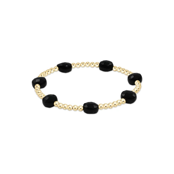 Enewton Admire Gold 3mm Bead Bracelet - Faceted Onyx
