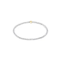Enewton Bright Silver Faceted Hematite 2mm Bead Bracelet