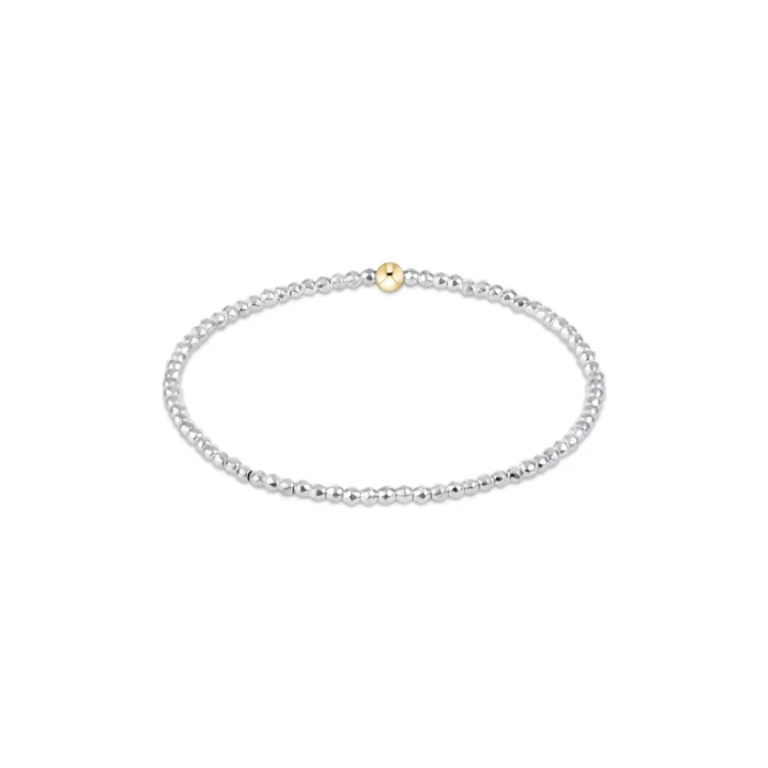 Enewton Bright Silver Faceted Hematite 2mm Bead Bracelet