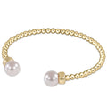 enewton classic gold 3mm bead cuff - pearl