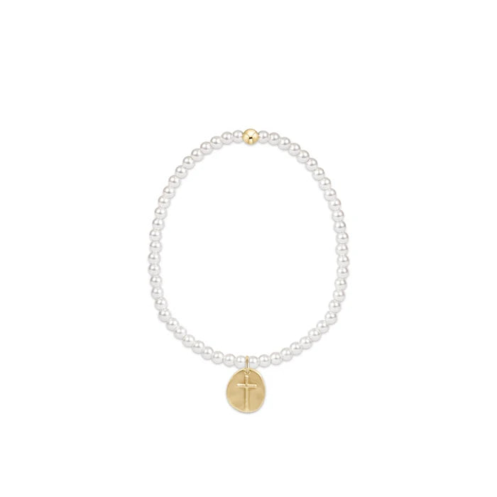 enewton Classic Pearl 3mm Bead Bracelet - Inspire Small Gold Charm