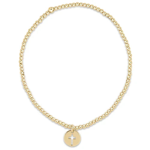 Enewton egirl classic gold 2mm bead bracelet - blessed small gold disc