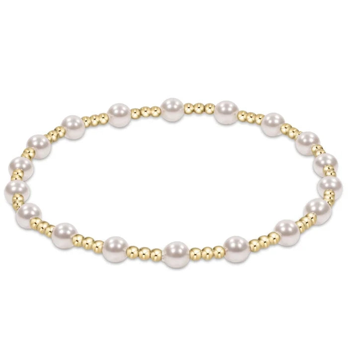 Enewton Egirl Classic Sincerity Pattern 4mm Bead Bracelet- Pearl