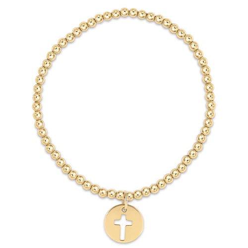 Enewton Extends- Classic Gold 3mm bead bracelet - Blessed Gold Disc
