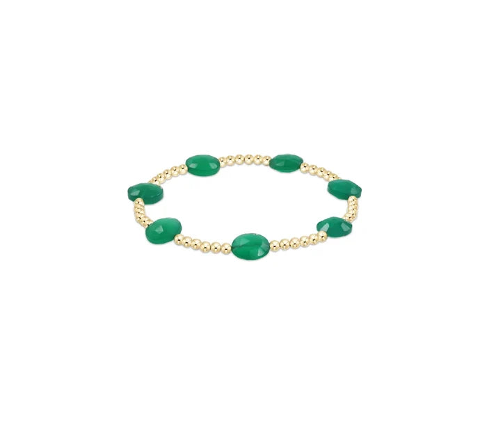 Enewton Extends Admire Gold 3mm Bead Bracelet - Green Onyx