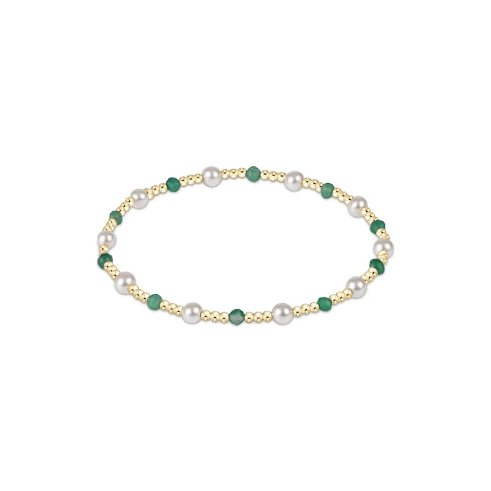 Enewton Extends Pearl Sincerity Pattern 4mm Bead Bracelet - Green Onyx