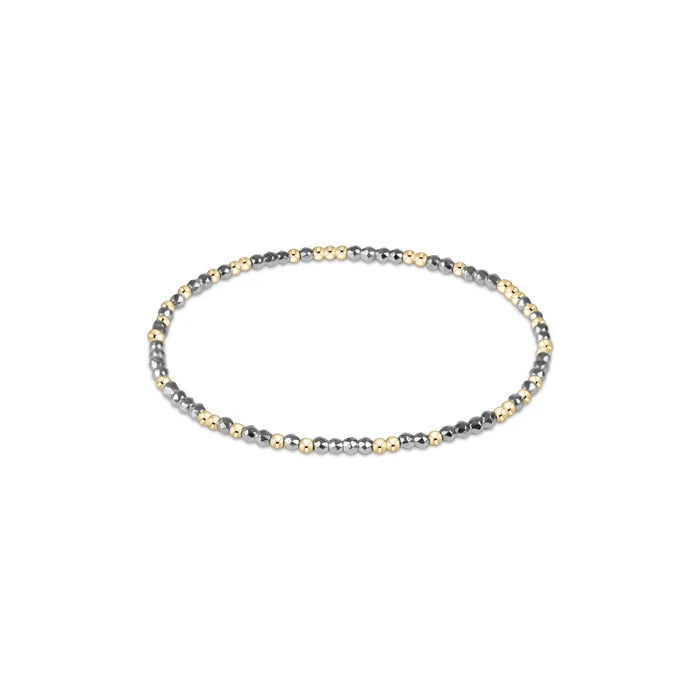 Enewton Hope Unwritten Bright Silver Faceted Hematite 2mm Bead Bracelet