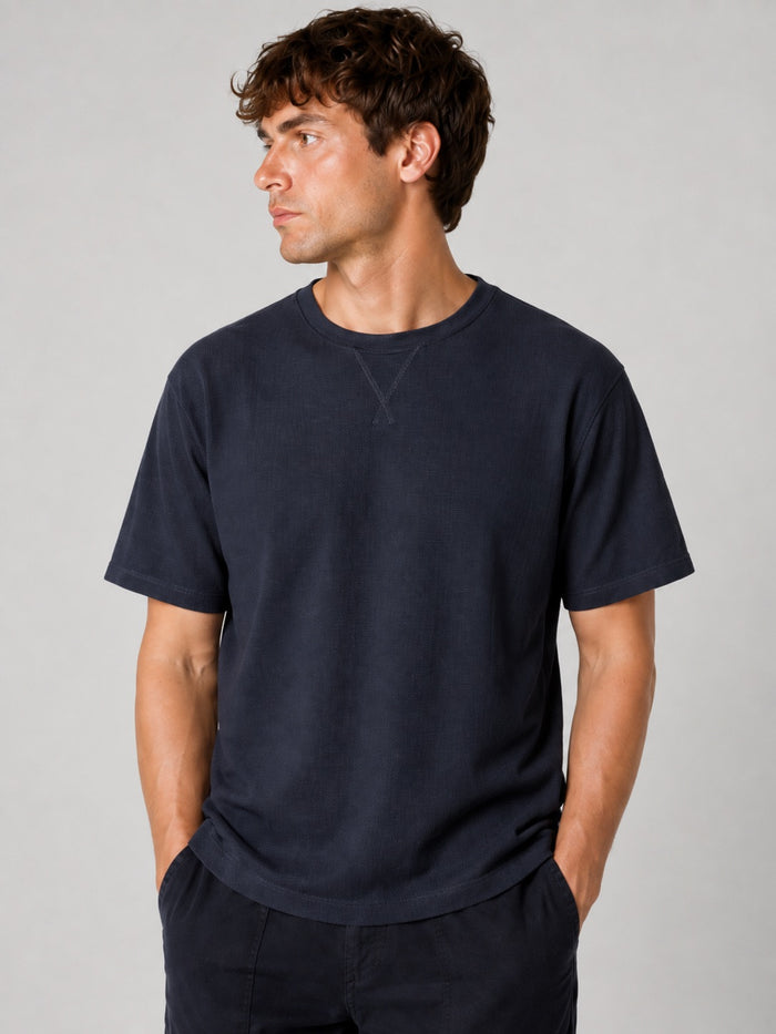 Clean Cut Copenhagen ENZO 'GRANDAD' T-SHIRT T-shirts S/S Mørk Navy