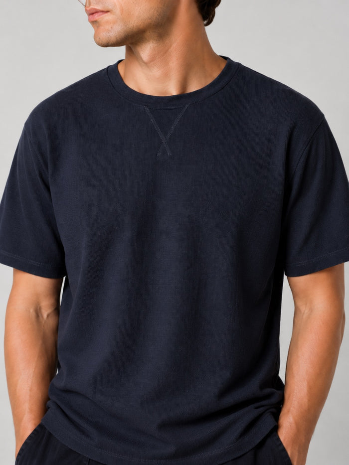 Clean Cut Copenhagen ENZO 'GRANDAD' T-SHIRT T-shirts S/S Mørk Navy