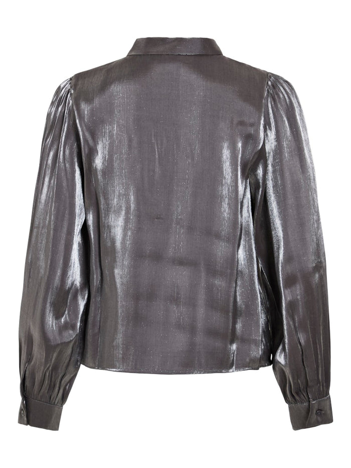 Essa Tie Neck Shirt (Silver)
