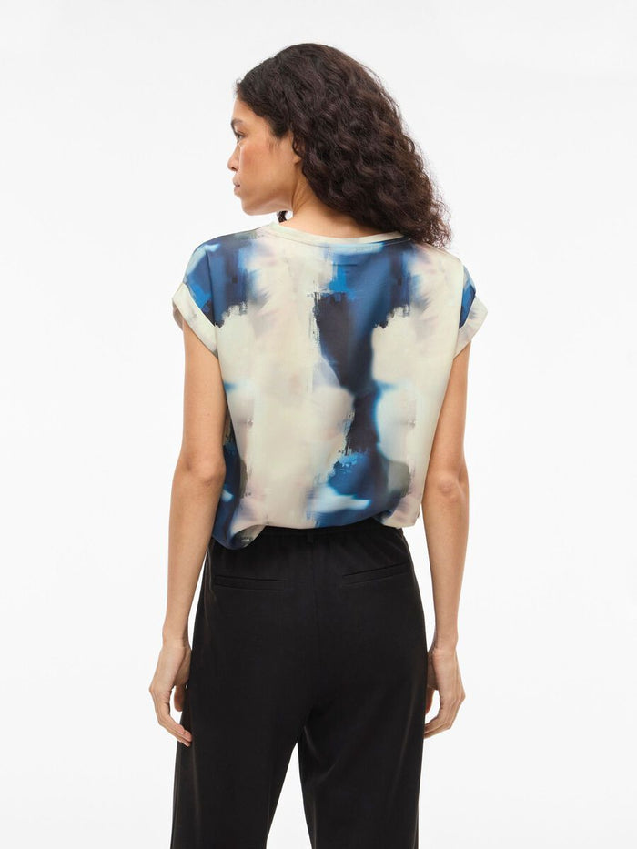 Evanne Satin Top (Navy Blazer/Hia Blue)