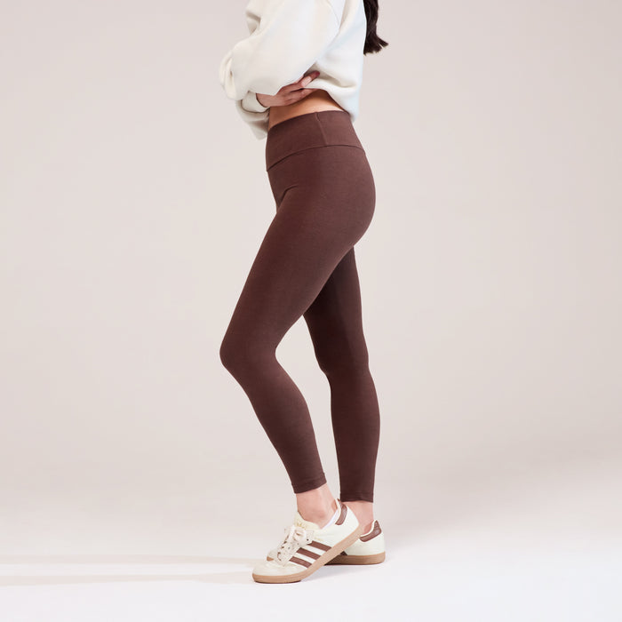 Everyday High Waisted Leggings - Chocolate Brown