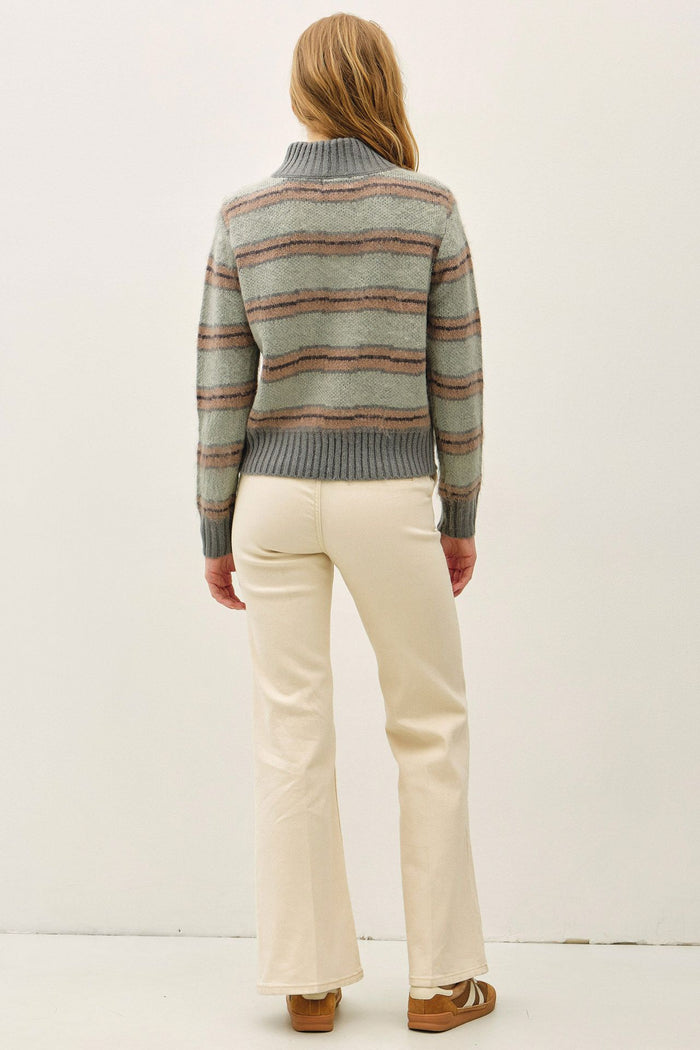 Everything After Striped Sweater in Storm Blue