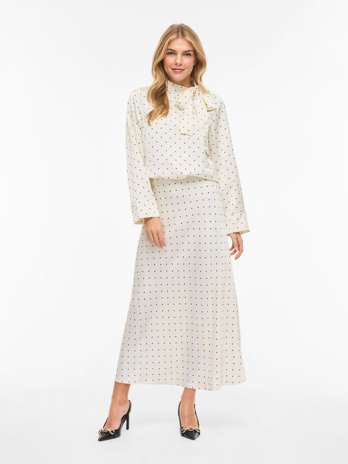 Fadia Bow Top (Cloud Dancer/Black Dots)