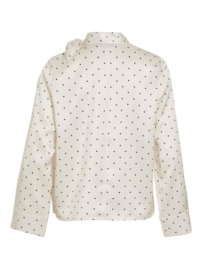 Fadia Bow Top (Cloud Dancer/Black Dots)