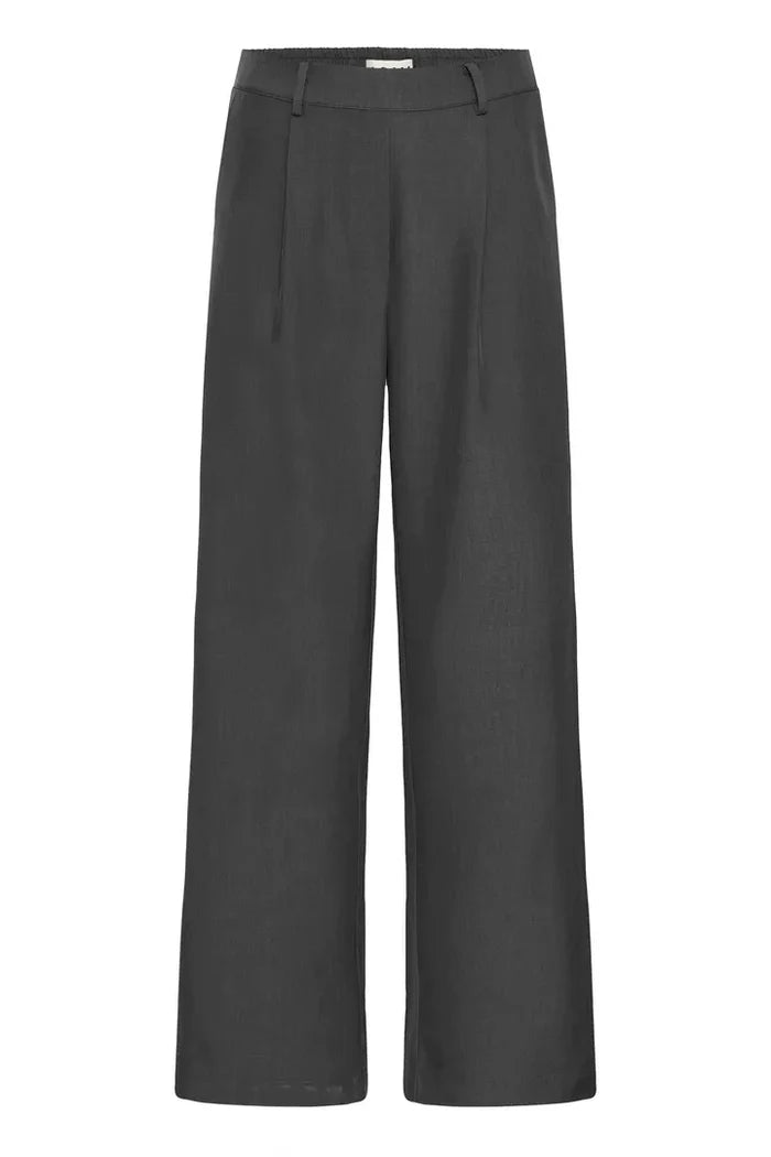 Fallon Wide Leg Pants (Dark Grey Melange)