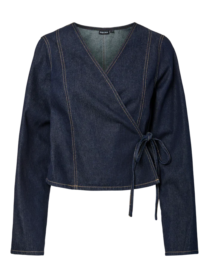Farah Denim Wrap Top (Dark Blue)