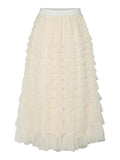 Farely Tiered Tulle Skirt (Gardenia)