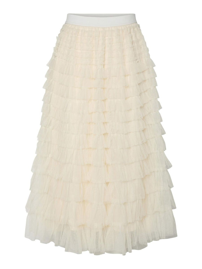 Farely Tiered Tulle Skirt (Gardenia)