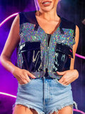Fashionable Women's Glitter Sequin Vest