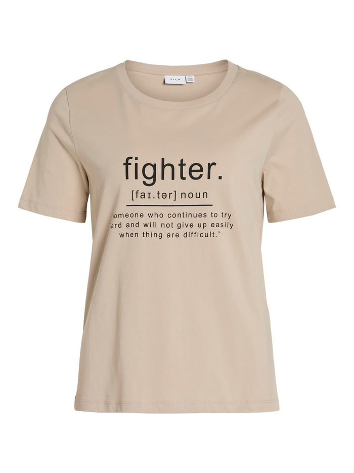 FIGHTER T-SHIRT (OATMEAL/BLACK)