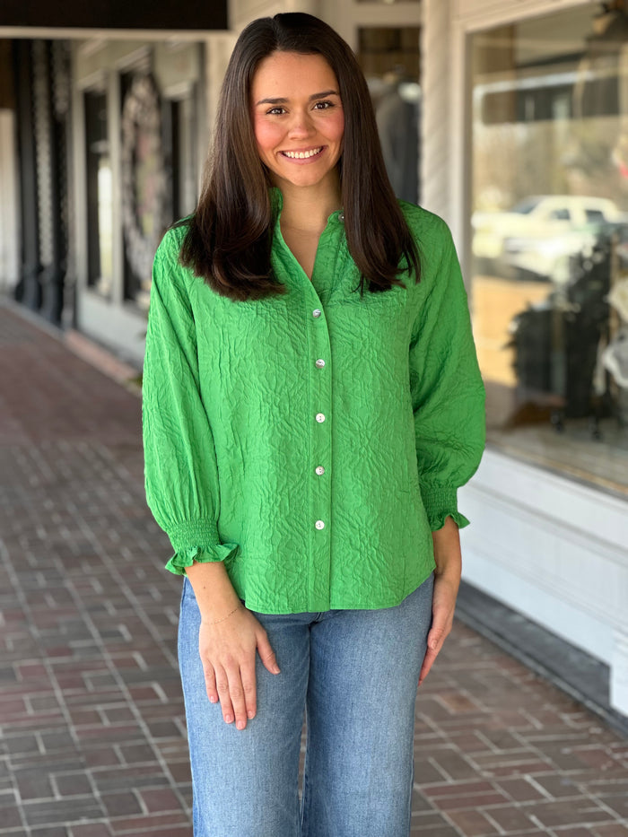 Finley Fiona Top in Kelly Green