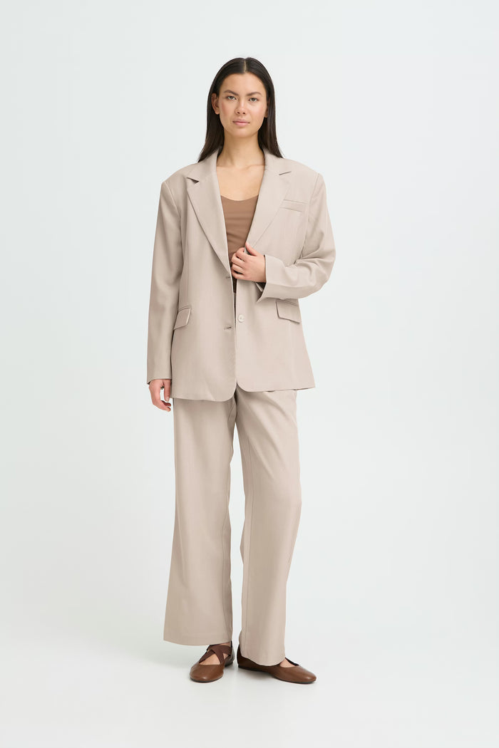 Fionnula Oversized Blazer (Dove Melange)
