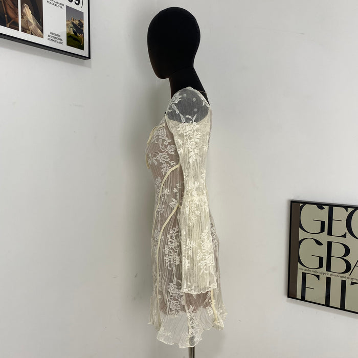 Fitted Lace Flared Dress