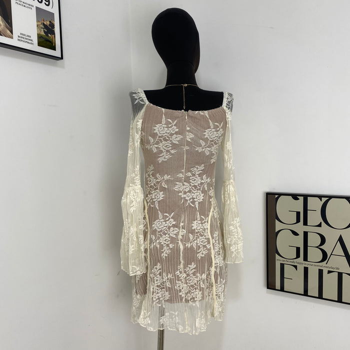 Fitted Lace Flared Dress