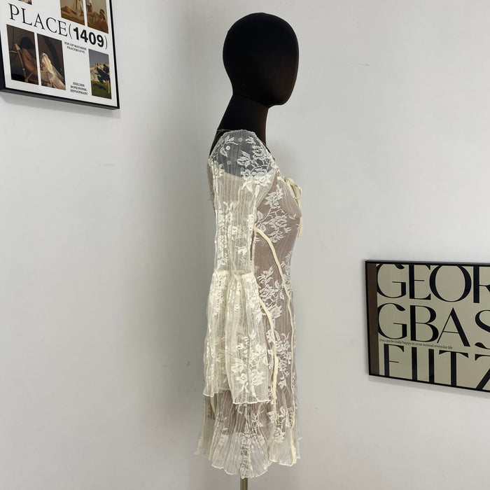 Fitted Lace Flared Dress