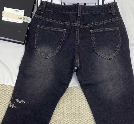 Flared Low-Rise Trousers