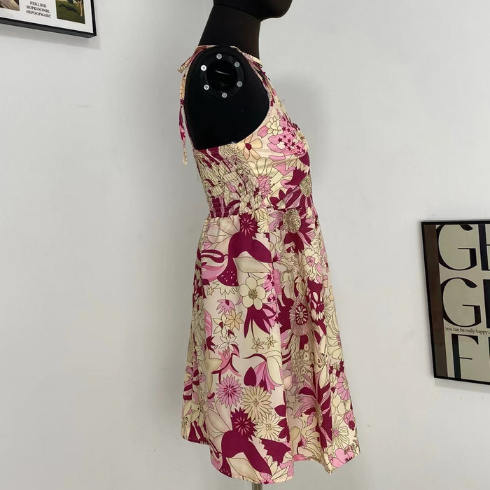 Floral Print Elasticated Slip Dress