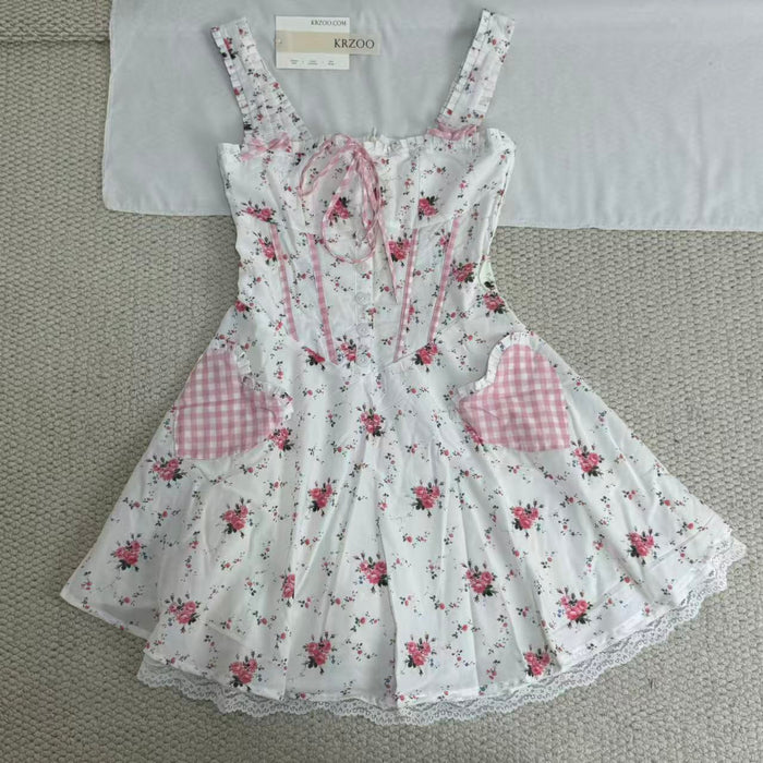 Floral print halter-neck mini dress