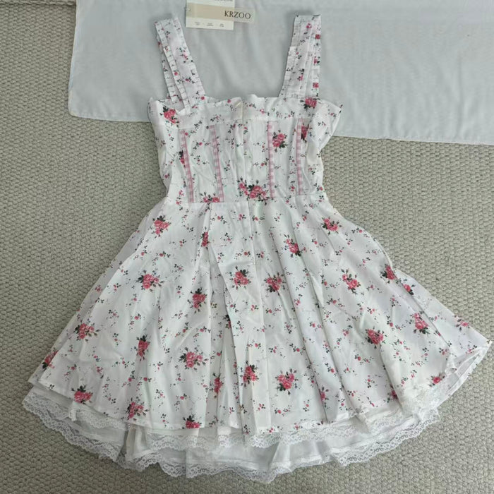 Floral print halter-neck mini dress