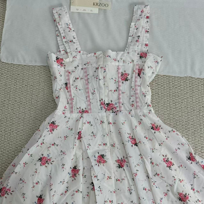 Floral print halter-neck mini dress