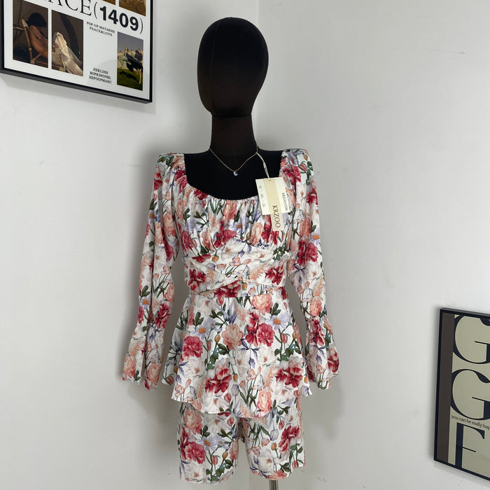 Floral Print Square-Neck Dress