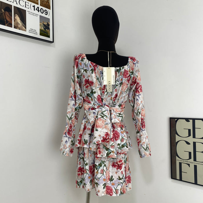 Floral Print Square-Neck Dress