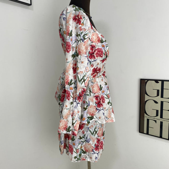 Floral Print Square-Neck Dress