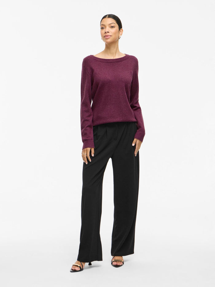Floria Knitted Jumper (Fig/Dark Melange)