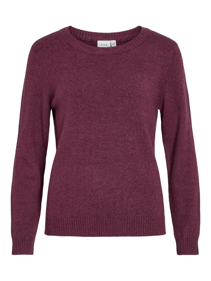 Floria Knitted Jumper (Fig/Dark Melange)