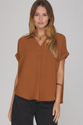 For A While Top in Toffee Brown