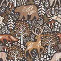 Forest Animals Dark Brown - Family Fabrics B.V.