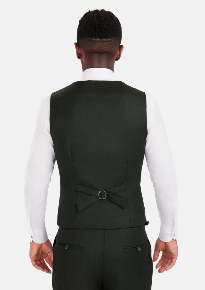 Forest Green Flannel Vest - SARTORO