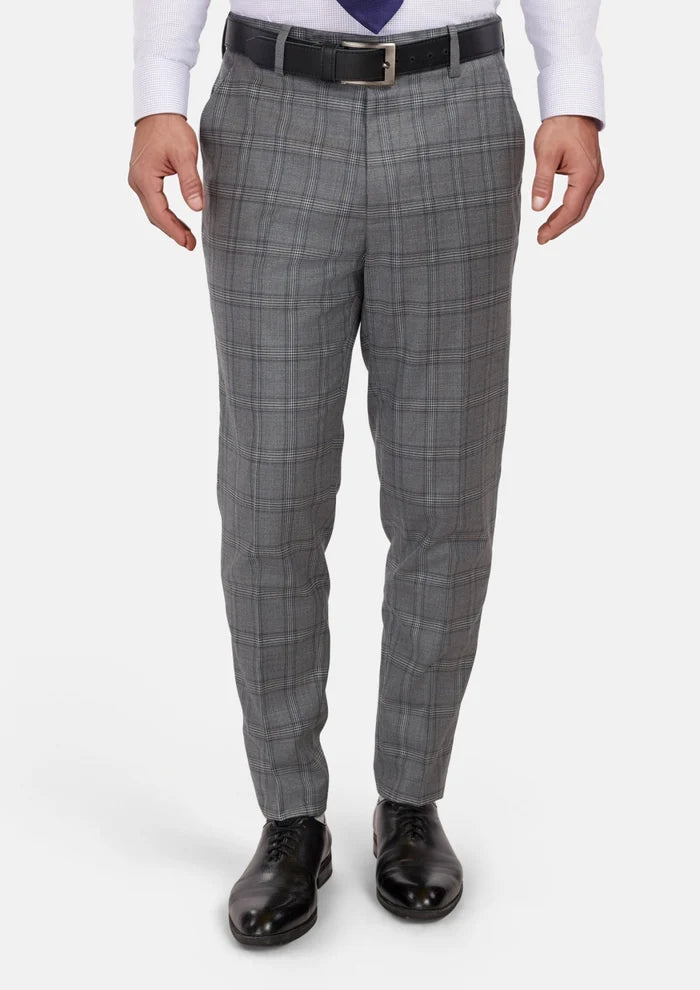 Fossil Grey Checked Pants - SARTORO