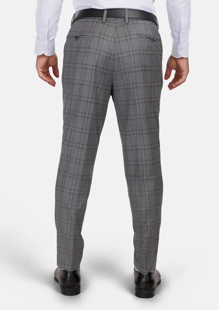 Fossil Grey Checked Pants - SARTORO