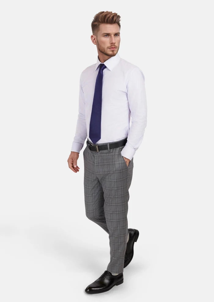 Fossil Grey Checked Pants - SARTORO