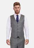 Fossil Grey Checked Vest - SARTORO